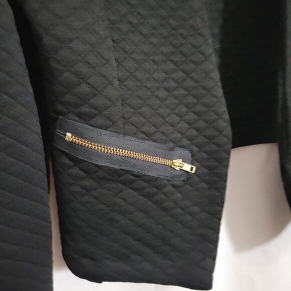 Wet Seal Large Black Blazer Quilted Open faux pockets long sleeves Junior EUC - Picture 3 of 6